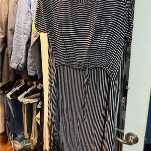 Latched Mama Navy and White Striped Dress